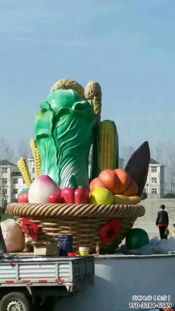 彩繪果籃雕塑 仿真景觀雕塑 步行街?jǐn)[件 彩繪果籃雕塑 仿真景觀雕塑 步行街?jǐn)[件