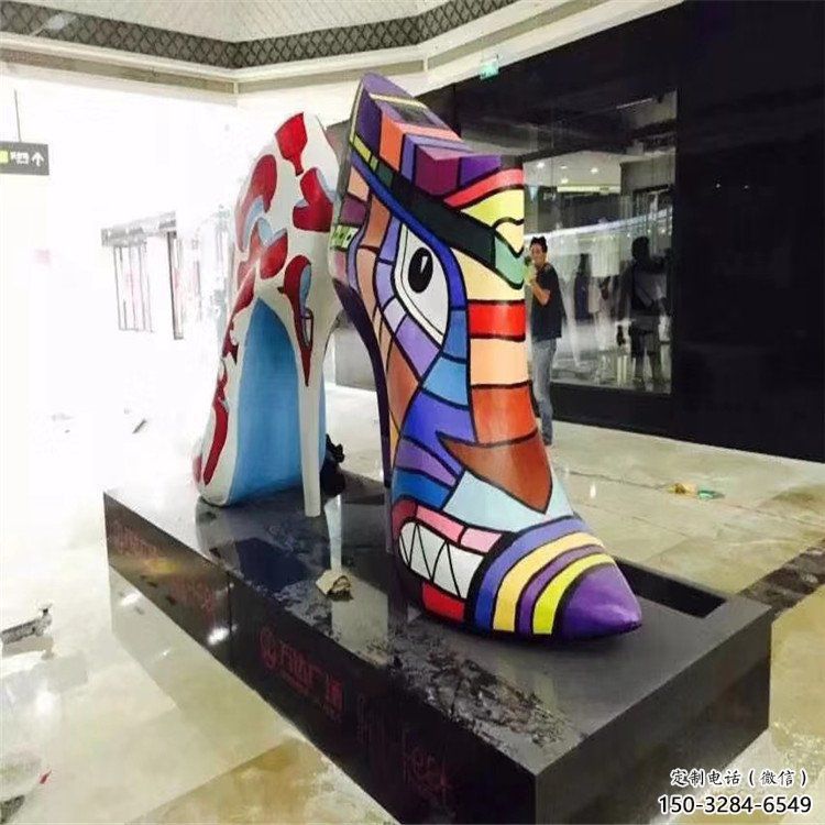 抽象高跟鞋雕塑 店門(mén)口彩繪雕塑 步行街?jǐn)[件 抽象高跟鞋雕塑 店門(mén)口彩繪雕塑 步行街?jǐn)[件