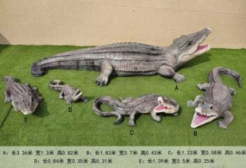 玻璃鋼仿真鱷魚雕塑 酒店公園雕塑 風景區(qū)擺件