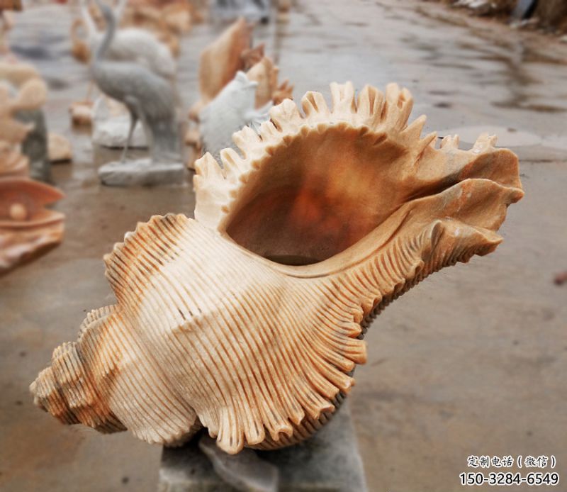 貝殼雕塑，玻璃鋼貝殼雕塑，海洋生物雕塑擺件 (3)