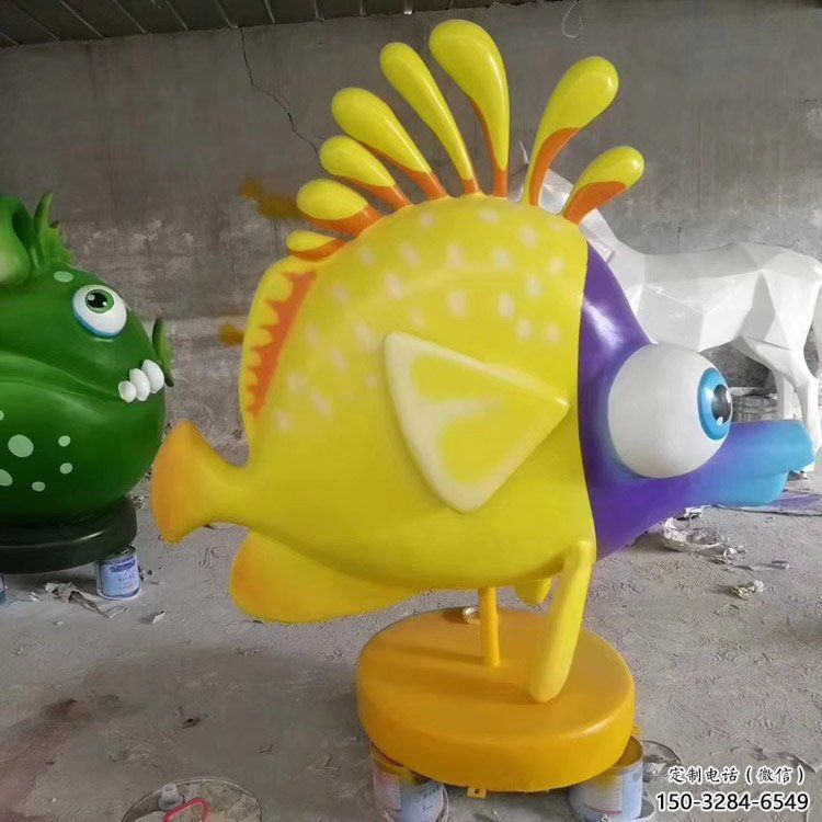 抽象劍魚雕塑，戶外街頭雕塑，海洋生物雕塑