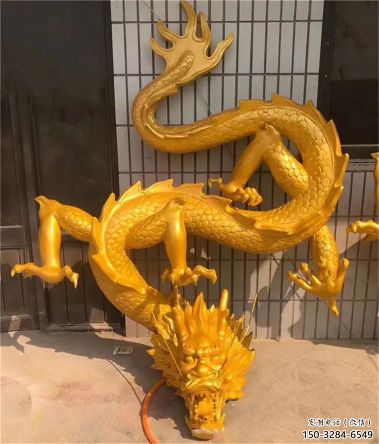 仿真龍頭雕塑，鑄銅動物雕塑，房地產售樓處擺件