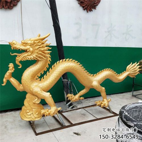 加工龍頭雕塑，鑄銅動物雕塑，房地產(chǎn)售樓處擺件