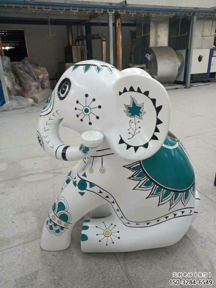 街道小象雕塑，景觀擺件，彩繪工藝