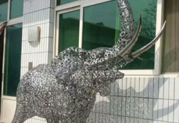 校園小象雕塑，可愛(ài)題材，鏡面工藝
