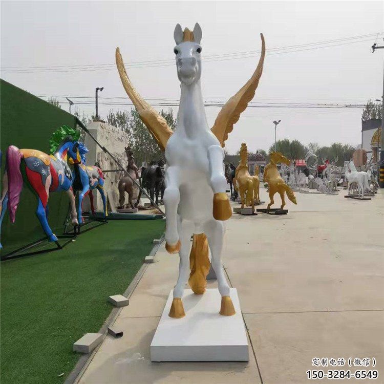 公園天馬雕塑，廣場園林主題，仿古工藝