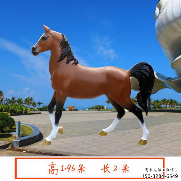 酒店小馬雕塑，家禽主題，鍍銅工藝