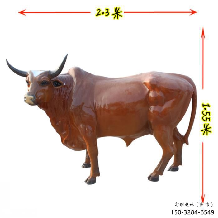景觀黃牛雕塑，園林動物擺件，仿真彩繪工藝