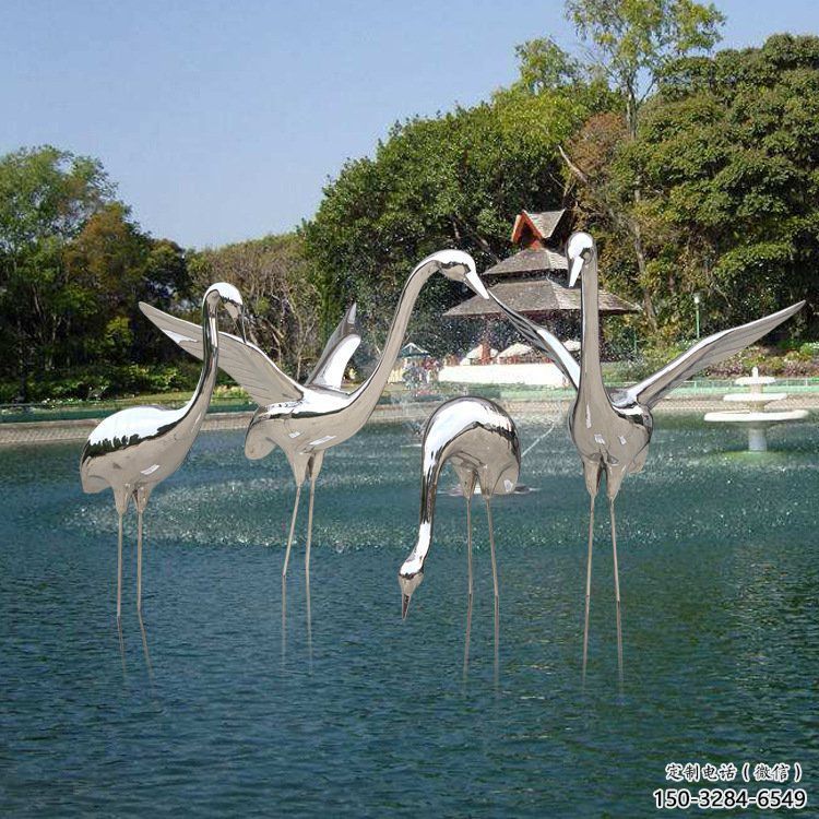 水景白鶴雕塑 風景區(qū)幾何雕塑 廣場小品 水景白鶴雕塑 風景區(qū)幾何雕塑 廣場小品