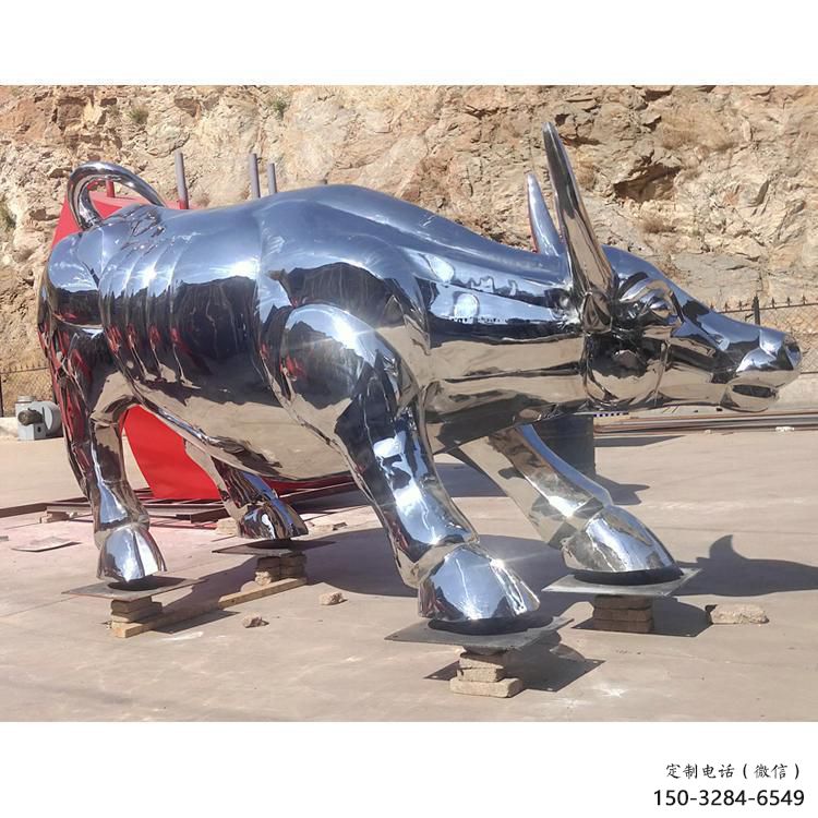 廣場(chǎng)黃牛雕塑，動(dòng)物擺件，仿古工藝