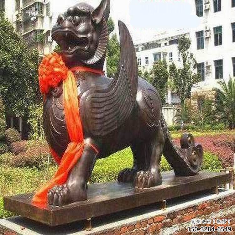 酒店白虎雕塑，鍍金歐式雕塑，仿古擺件