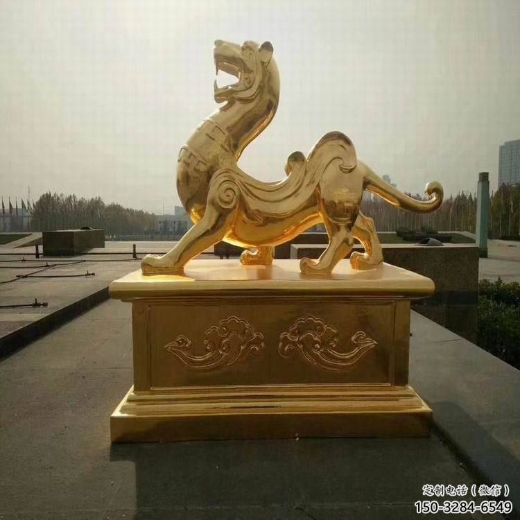 小區白虎雕塑，拉絲海洋雕塑，抽象效果