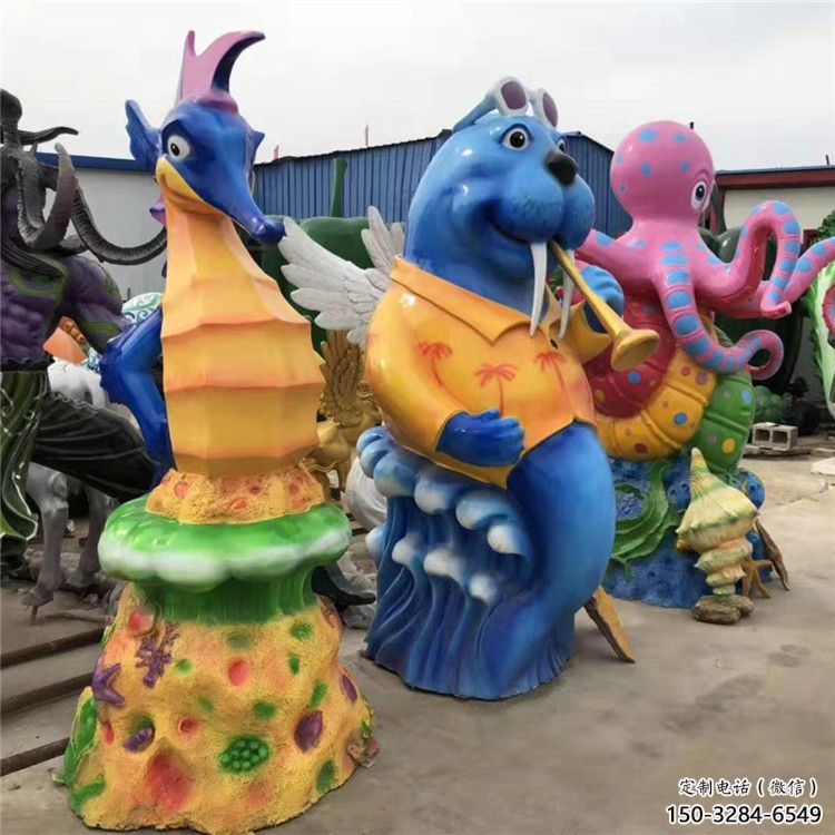 街道河馬雕塑，鑄銅農耕雕塑，古銅效果