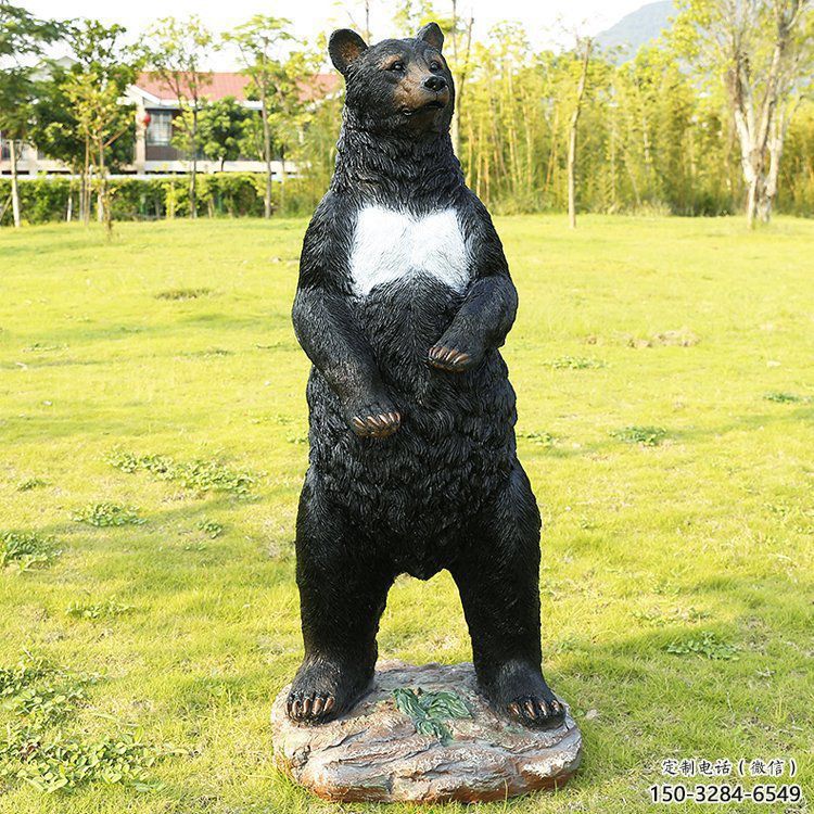 街道黑熊雕塑，鍛造動物雕塑，古銅效果
