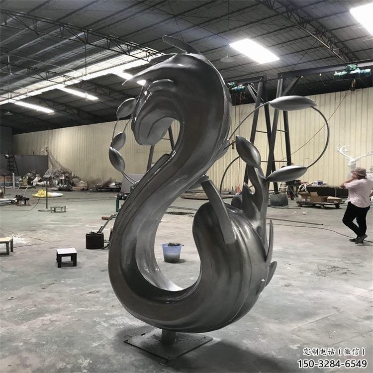 城市海浪雕塑，網格體育雕塑，古銅效果