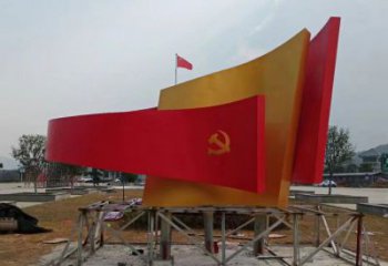 廣場書卷雕塑，抽象水景雕塑，抽象效果