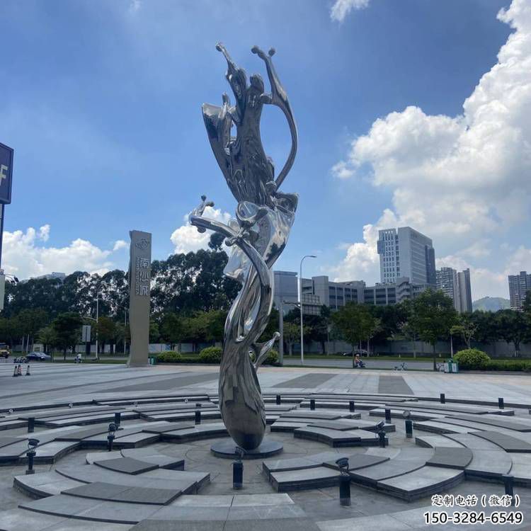 步行街海浪雕塑，鍛造景觀雕塑，拋光方式