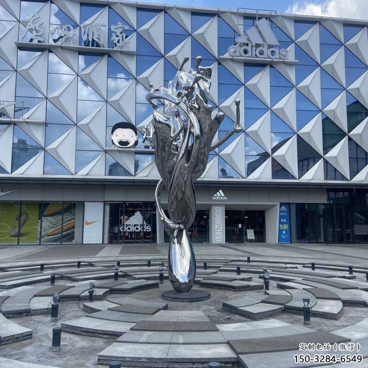 景區(qū)海浪雕塑，鍍金歐式雕塑，鐵藝材質(zhì)