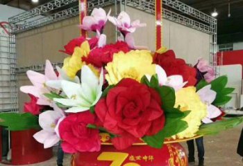 大型花籃雕塑，仿真景觀雕塑，烤漆工藝