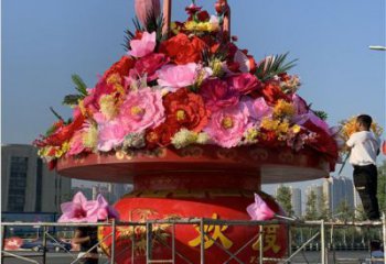 酒店花籃雕塑，仿真歐式雕塑，仿古擺件