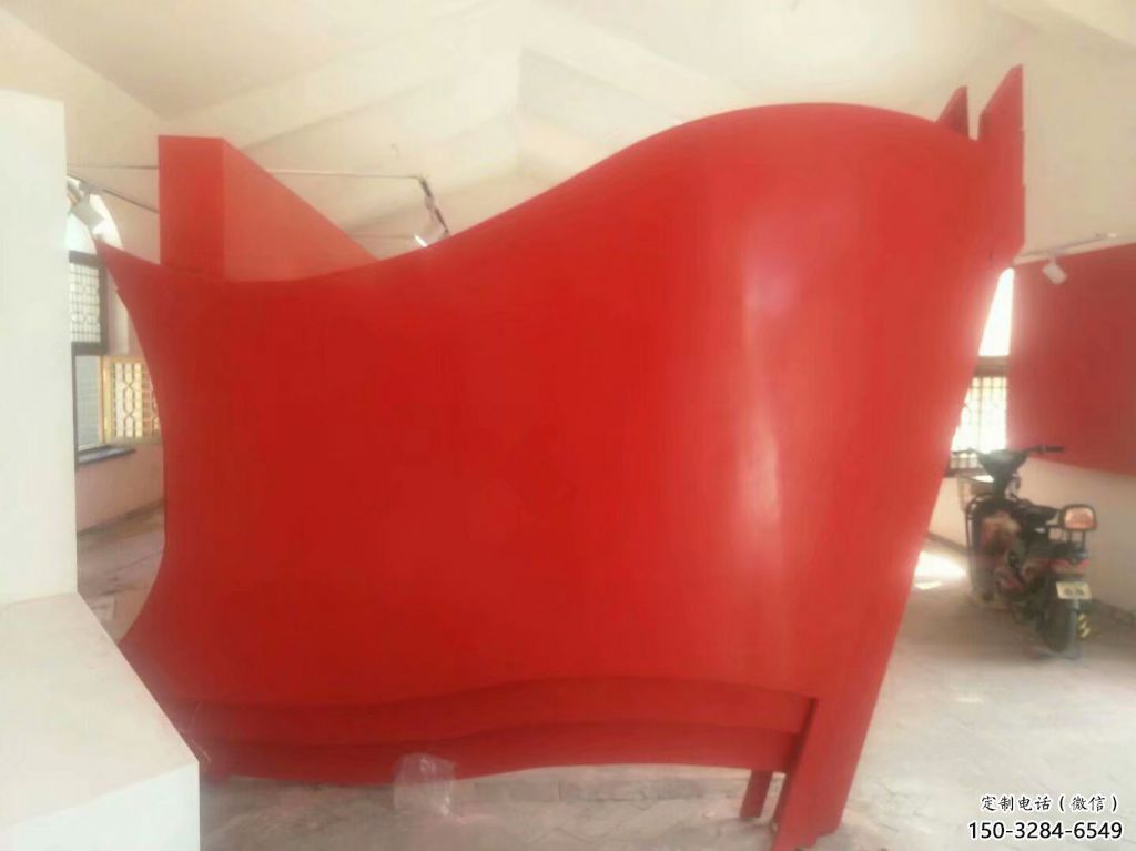 小區旗幟雕塑,拉絲黨建雕塑,抽象效果 小區旗幟雕塑,拉絲黨建雕塑,抽象效果