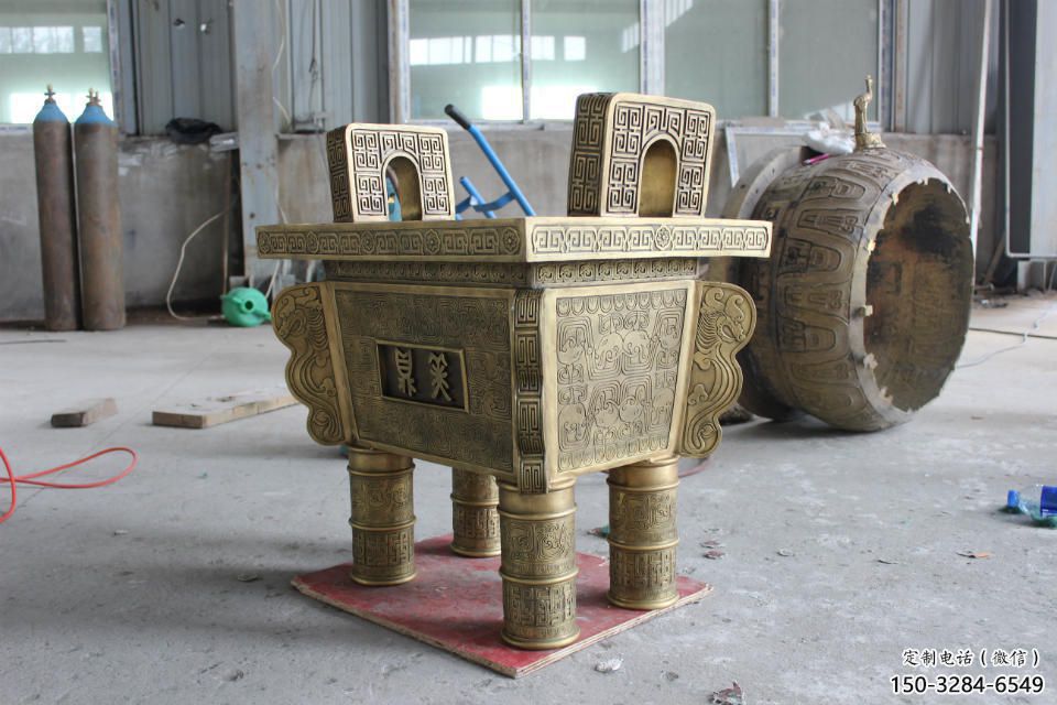 商業(yè)街福鼎雕塑 烤漆擺件 彩繪雕塑 商業(yè)街福鼎雕塑 烤漆擺件 彩繪雕塑