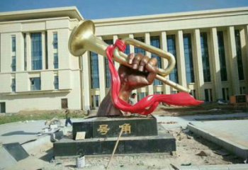 彩繪軍號雕塑 仿真景觀雕塑 步行街擺件