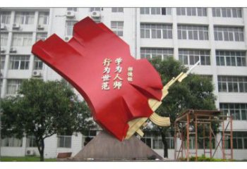 城市國旗雕塑，烤漆黨建雕塑，古銅效果