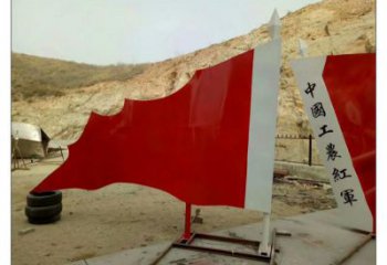 房地產國旗雕塑，革命黨建雕塑，烤漆工藝