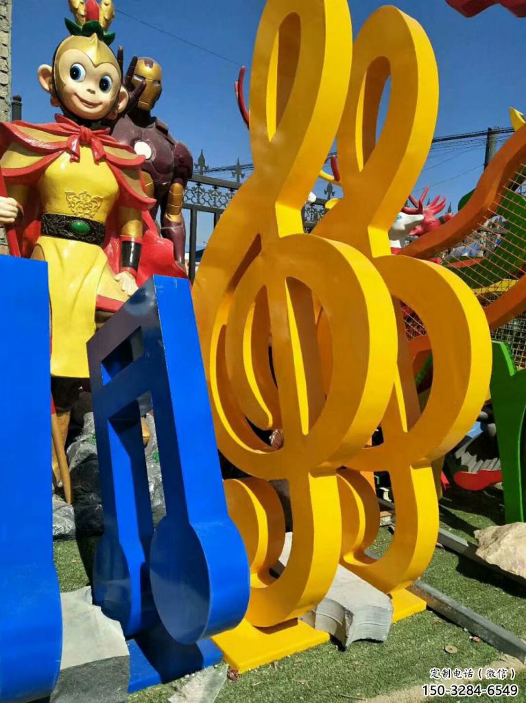 步行街音符雕塑 游樂(lè)場(chǎng)景觀小品 鑄造雕塑