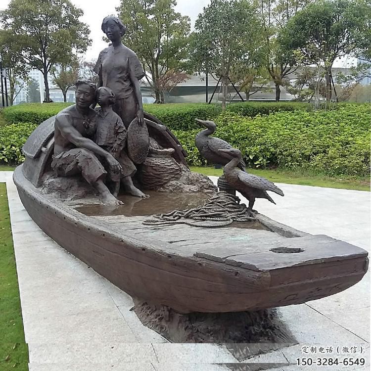 彩繪船夫雕塑 民俗雕塑 步行街?jǐn)[件 彩繪船夫雕塑 民俗雕塑 步行街?jǐn)[件