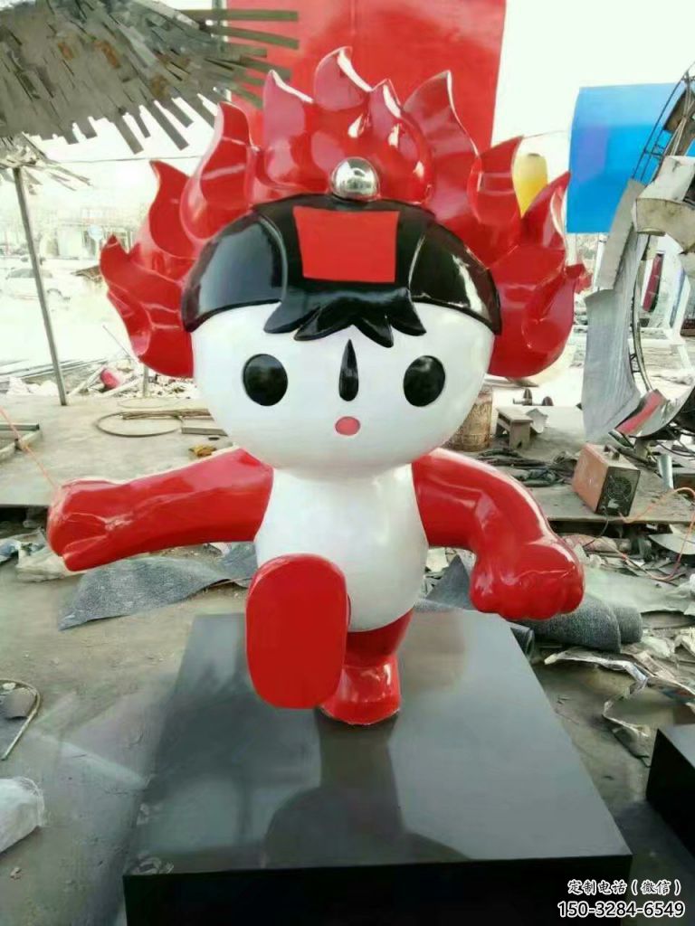 福娃雕塑 仿真景觀體育雕塑 烤漆奧運(yùn)雕塑