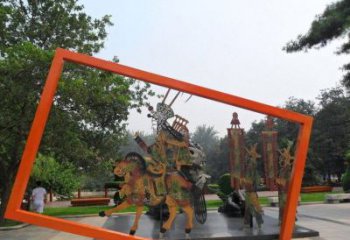 草地皮影雕塑 現代雕塑 大型傳統雕塑