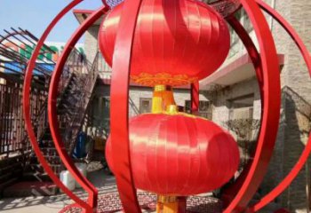城市燈籠雕塑廠家，烤漆工藝雕塑，公園廣場(chǎng)擺件