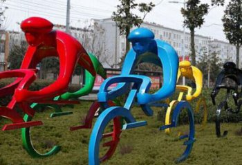 公園自行車雕塑 創(chuàng)意企業(yè)運(yùn)動(dòng)員雕塑 美陳體育雕塑