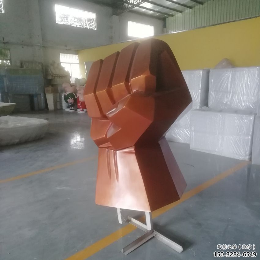 政府拳頭雕塑 仿真握拳雕塑 烤漆手勢(shì)雕塑