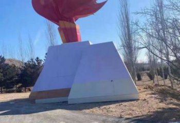 房地產火苗雕塑 現(xiàn)代景觀雕塑 幾何火焰頭雕塑