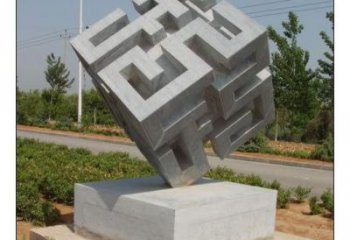 創(chuàng)意立方體雕塑 啞光幾何體雕塑 公園雕塑
