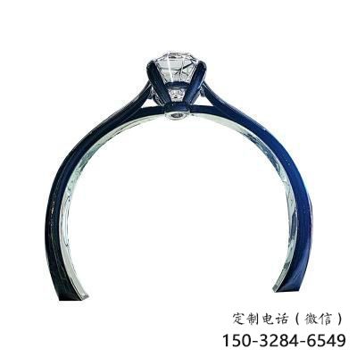 鉆戒拱門(mén)雕塑，美陳景觀小品，不銹鋼鉆戒大門(mén)雕塑