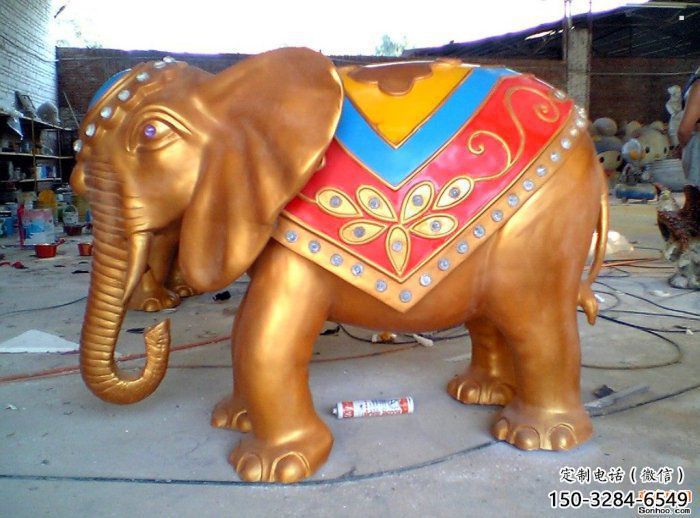大象雕塑展品，公園小品，彩繪大象雕塑生產商