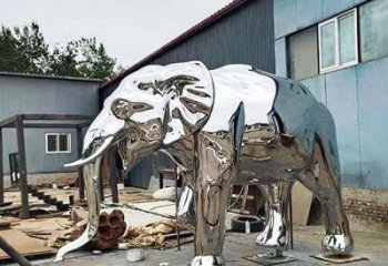 大型大象雕塑制作，動物小品，鏡面大象雕塑提供