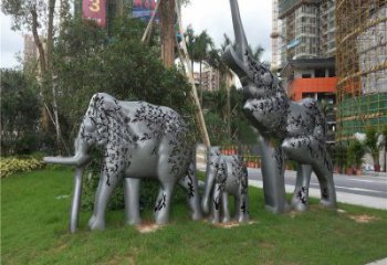 金屬大象雕塑制造，公園雕塑，鏡面大象雕塑展品