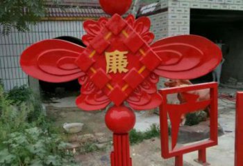 城市中國結雕塑廠家，烤漆工藝制作，民俗文化標識