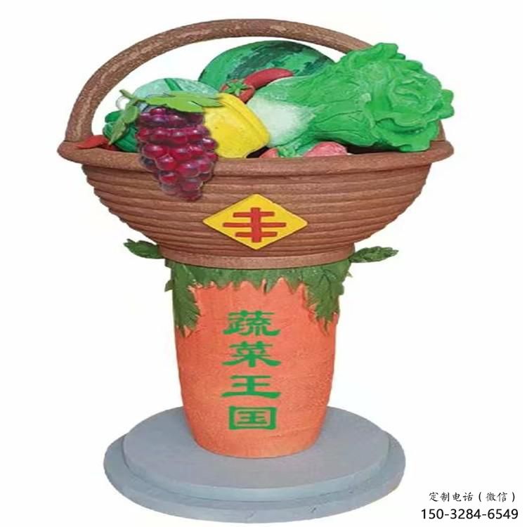 果籃雕塑定價，街景小品，鐵藝果籃雕塑批發