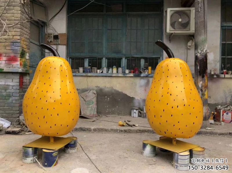 展示果籃雕塑精選，市標雕塑，鴨梨果籃雕塑