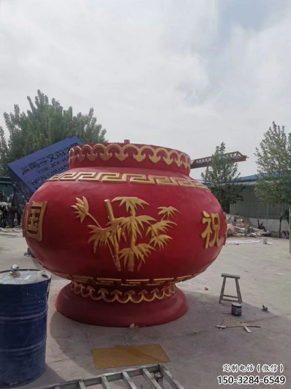 裝飾景觀花籃雕塑通用，街景小品，玻璃鋼花籃雕塑裝飾制造