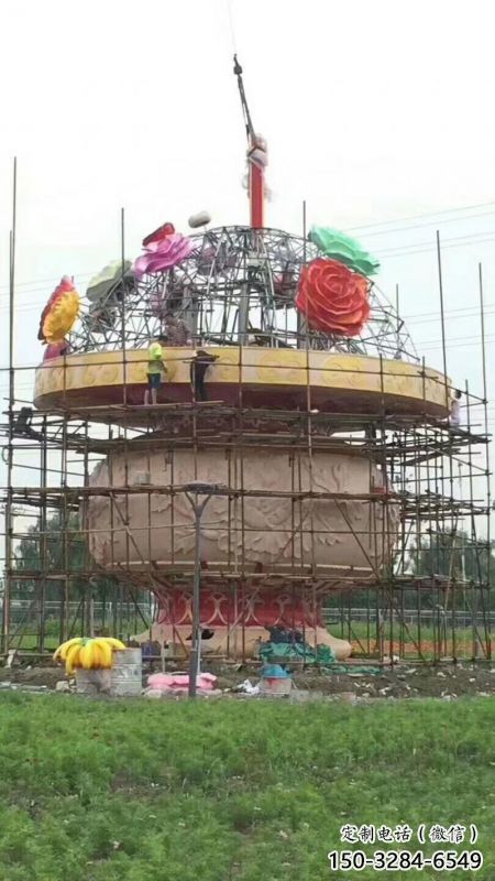 現代花籃雕塑承接，歐式風格，校園廣場不銹鋼花籃雕塑精選
