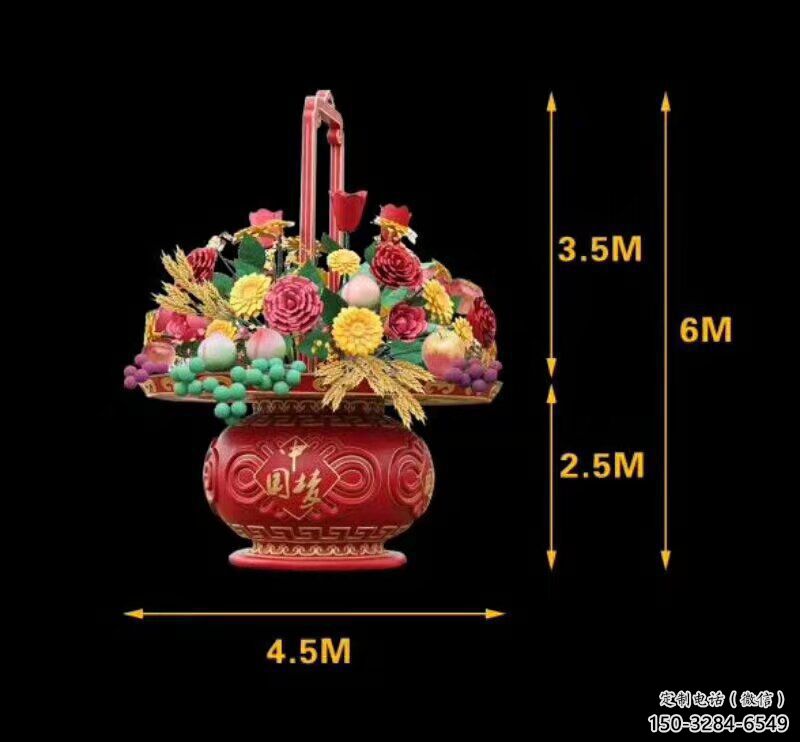 景觀藝術(shù)花籃雕塑精選，街道標(biāo)識，景觀花朵花籃雕塑工程指用