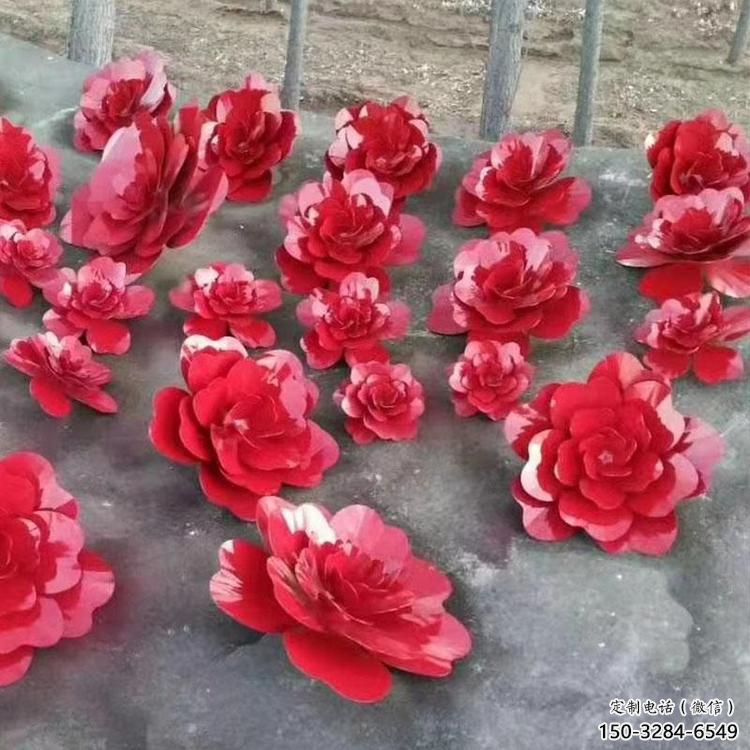 景觀小品花籃雕塑供求，白鋼構件，彩色玫瑰花花籃雕塑觀賞型