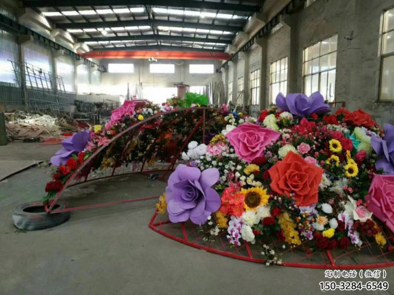 花籃雕塑制造商，城區小品，城市月季花花籃雕塑制作